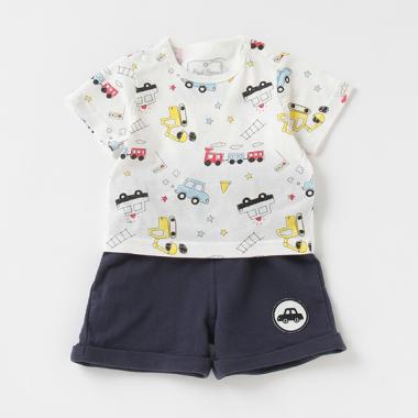 車柄Tシャツ×パンツセット