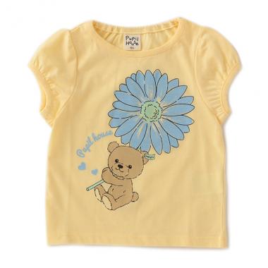 クマさん×花Tシャツ