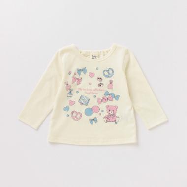 クマ×スイーツプリントTシャツ