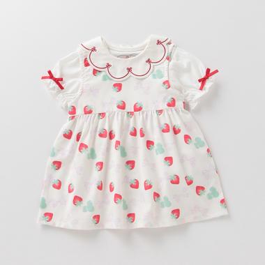 いちごワンピース×リボンTシャツセット