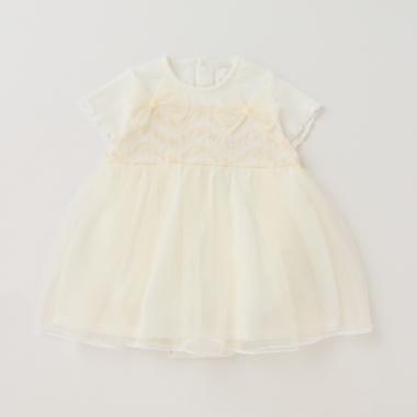 胸レースチュールスカートロンパース