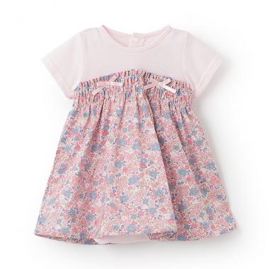 花柄半袖ロンパース