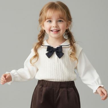 セーラー衿レイヤード風トップス