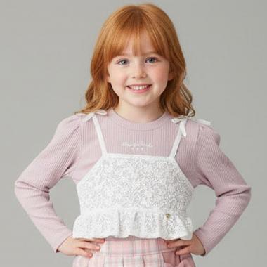 レースビスチェ風Tシャツ