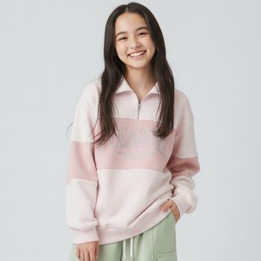 【milky coast】裏毛ハーフZIPトレーナー