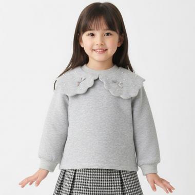 裏起毛スカラップ衿トレーナー