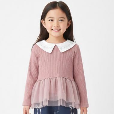 音符刺しゅうドッキングトップス