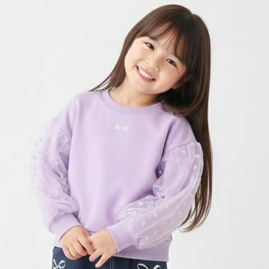 袖チュールトレーナー