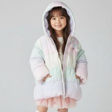 グラデーションリボン中綿ブルゾン