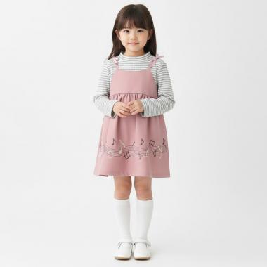 音符刺しゅうドッキングワンピース