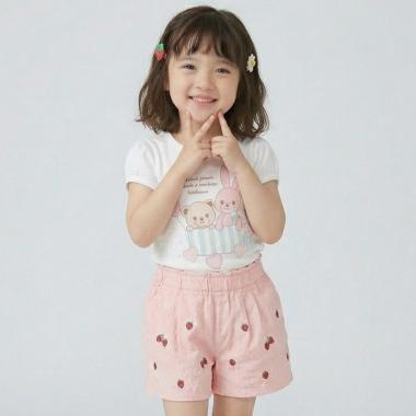 いちご刺しゅうバルーンパンツ