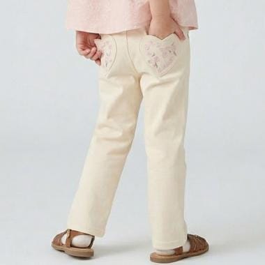 サクラ刺しゅうデニムパンツ