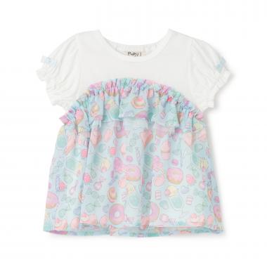 オリジナルプリントシフォンドッキングTシャツ