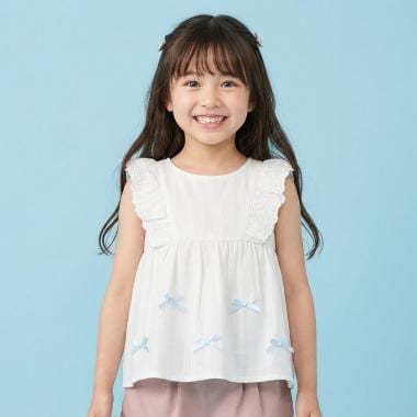 スカラップレース・ミニリボン ティアードチュニック