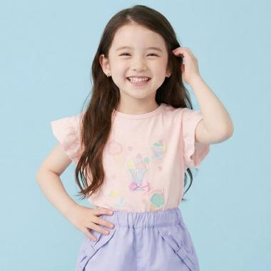 スイーツ刺しゅう フリルスリーブTシャツ