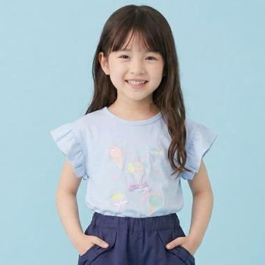 スイーツ刺しゅう フリルスリーブTシャツ