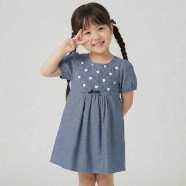 胸ハート刺しゅうワンピース