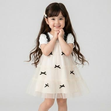 リボンいっぱいドッキングワンピース