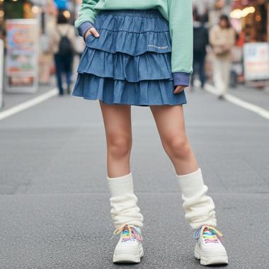 【エンジェルブルー】三段フリルスカート