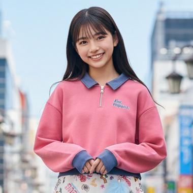 【エンジェルブルー】ハーフジッププルオーバー