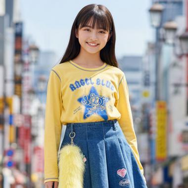 【エンジェルブルー】ナカムラくんロックプリントTシャツ