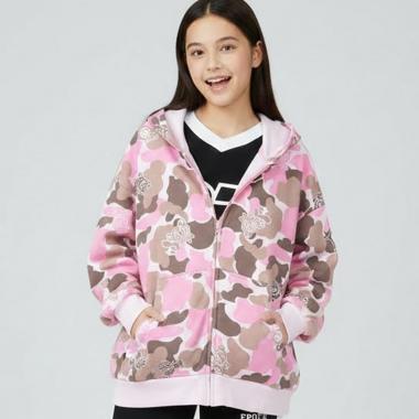 エンジェルブルーナカムラ迷彩ジップパーカ