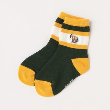 ベビー ゼブラワンポイントラインソックス【日本製】