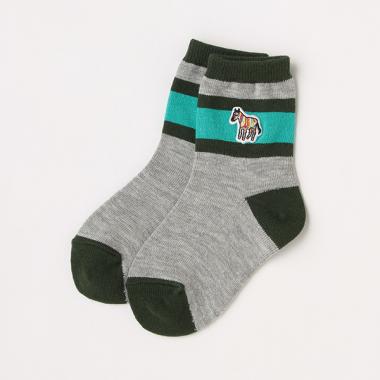 ベビー ゼブラワンポイントラインソックス【日本製】