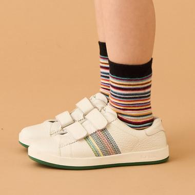 マルチボーダークルーソックス