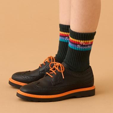 アーティストストライプロゴクルーソックス