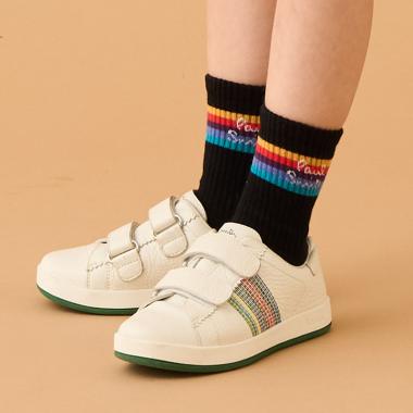 アーティストストライプロゴクルーソックス