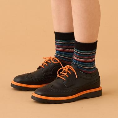 立体ボーダークルーソックス