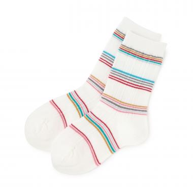 シャドーストライプクルーソックス