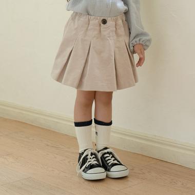 コーデュロイタックプリーツスカパン