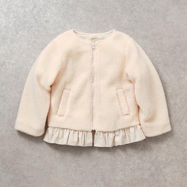 華奢見え裾ギャザーフリルボアブルゾン