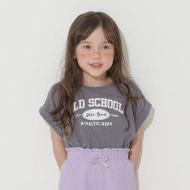 【型崩れしないやわらかコットン】ロゴプリントミニ丈ドロップTシャツ