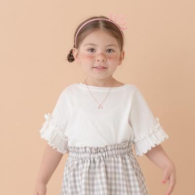 袖フリルリボントップス