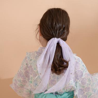 星柄リボンシュシュ