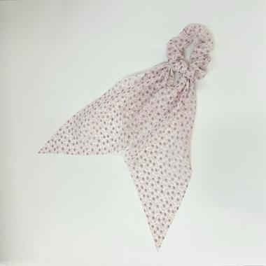 小花柄リボンシュシュ