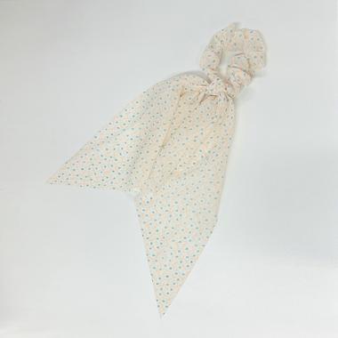 小花柄リボンシュシュ