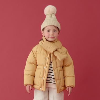 【万能アウター】マフラー付きパフジャケット