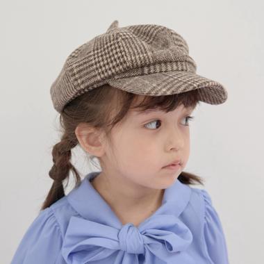 グレンチェックベイカーボーイハット