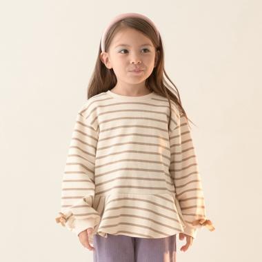 【表コットン毛玉バイバイ裏起毛】アソートリボン付きガーリートップス