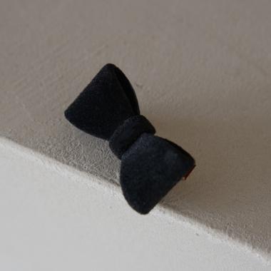 ベロア調リボンヘアクリップ