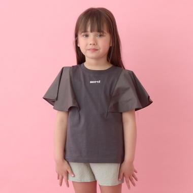 【前後どちらでもOK!】【ソフトコットン】フレアスリーブTシャツ