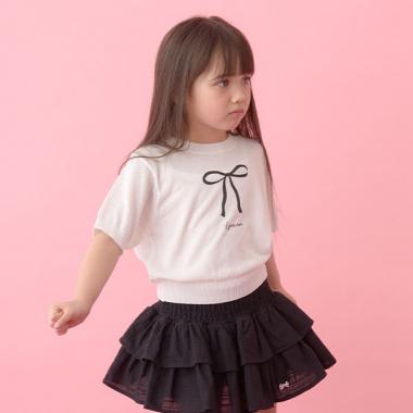 【マシンウォッシャブル】シアー半袖ニットトップス