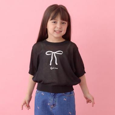 【マシンウォッシャブル】シアー半袖ニットトップス