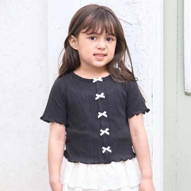 カーディガン風リボントップス