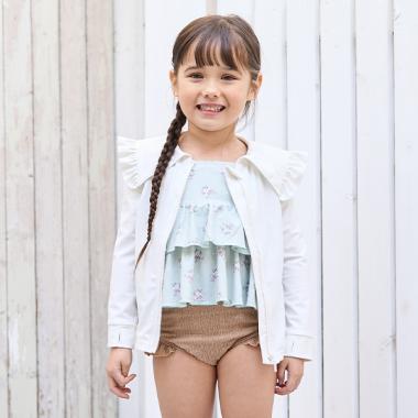 【SWIM】【UV加工】セーラーフリル衿ラッシュガード