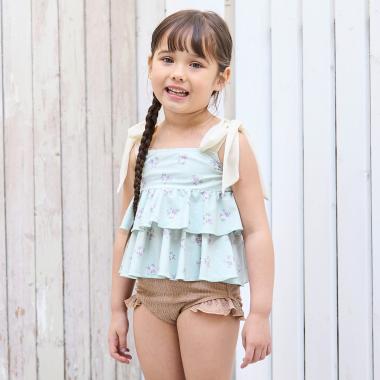 【SWIM】【水着】【UV加工】柄アソートティアードセパレート